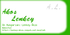 akos lenkey business card